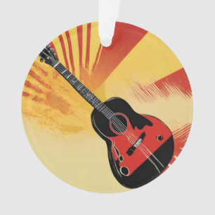 Pop Art Gitaarschilderij Illustratie Vintage Retro Ornament