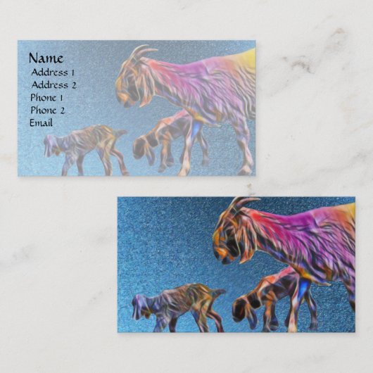 Pop Art Goats Visitekaartje (Voorkant / Achterkant)