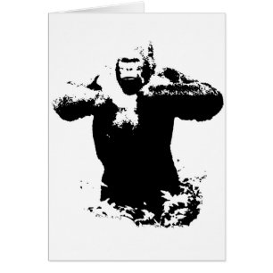 Pop Art Gorilla Beating Borst Kaart