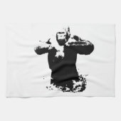 Pop Art Gorilla Beating Borst Keuken Handdoeken (Horizontaal)