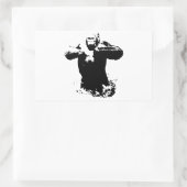 Pop Art Gorilla Beating Borst Rechthoek Sticker (Tas)