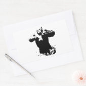 Pop Art Gorilla Beating Borst Rechthoek Sticker (Envelop)