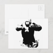 Pop Art Gorilla Beating Chest Briefkaart (Voorkant / Achterkant)