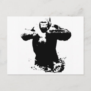 Pop Art Gorilla Beating Chest Briefkaart