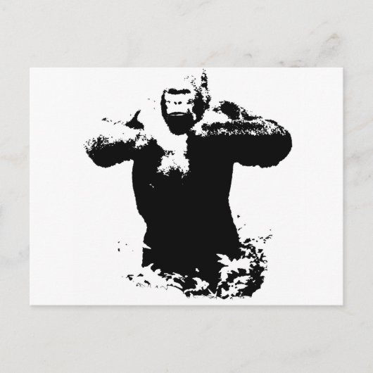Pop Art Gorilla Beating Chest Briefkaart (Voorkant)