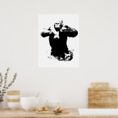 Pop Art Gorilla Beating Chest Poster (Keuken)