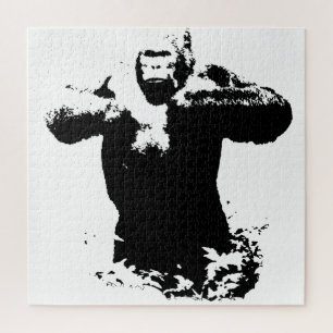 Pop Art Gorilla Behandel de kasten van wilde diere Legpuzzel