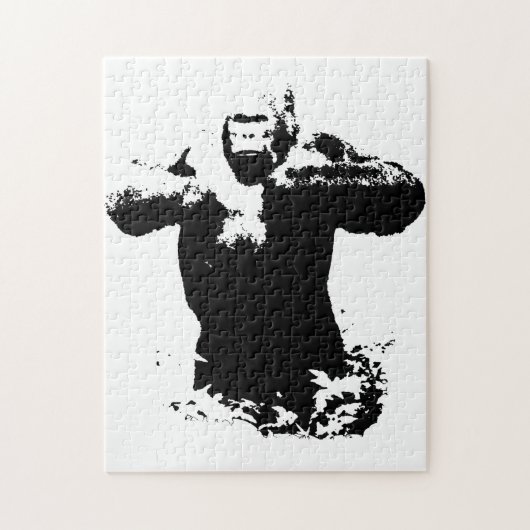Pop Art Gorilla Behandel de kasten van wilde diere Legpuzzel (Verticaal)