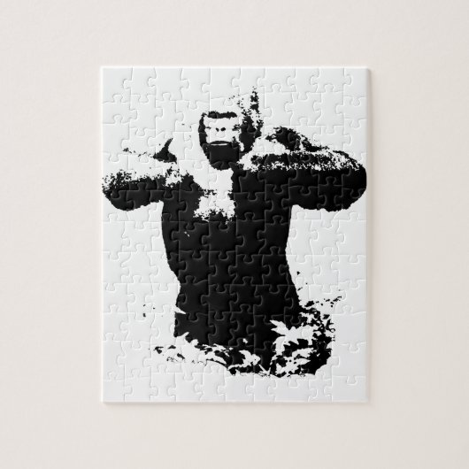 Pop Art Gorilla Behandel de kasten van wilde diere Legpuzzel (Verticaal)