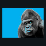 Pop Art Gorilla Blue Grey Poster<br><div class="desc">Digital Computer Animal Art - College Pop Art - Wild Animal Computer Afbeeldingen</div>