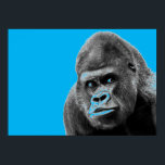 Pop Art Gorilla Blue Grey Poster<br><div class="desc">Digital Computer Animal Art - College Pop Art - Wild Animal Computer Afbeeldingen</div>