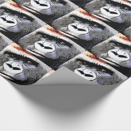 Pop Art Gorilla gezicht kerst inpakpapier (Hoek)