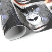 Pop Art Gorilla gezicht kerst inpakpapier (Rol Hoek)