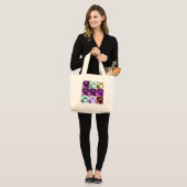 Pop Art Gorilla Gezichten Grote Tote Bag (Voorkant (model))