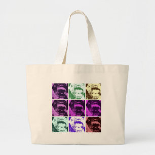 Pop Art Gorilla Gezichten Grote Tote Bag