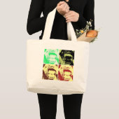 Pop Art Gorilla Gezichten Grote Tote Bag (Voorkant (product))