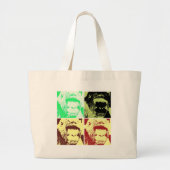 Pop Art Gorilla Gezichten Grote Tote Bag (Voorkant)