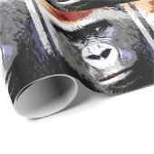 Pop Art Gorilla Gezichten Kerst Wrapping Papier (Rol Hoek)
