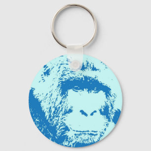 Pop Art Gorilla Gezichten Sleutelhanger