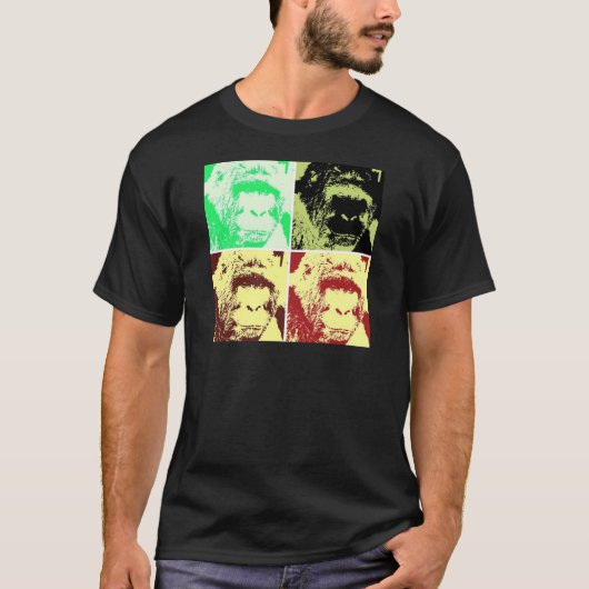 Pop Art Gorilla Gezichten T-shirt (Voorkant)