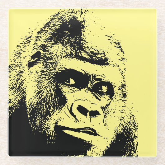 Pop Art Gorilla Glazen Onderzetter (Voorkant)