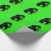Pop Art Gorilla Green Black Christmas Cadeaupapier (Hoek)