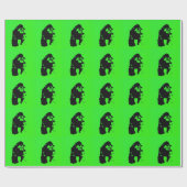 Pop Art Gorilla Green Black Christmas Cadeaupapier (Vlak)