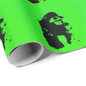 Pop Art Gorilla Green Black Christmas Cadeaupapier (Rol Hoek)