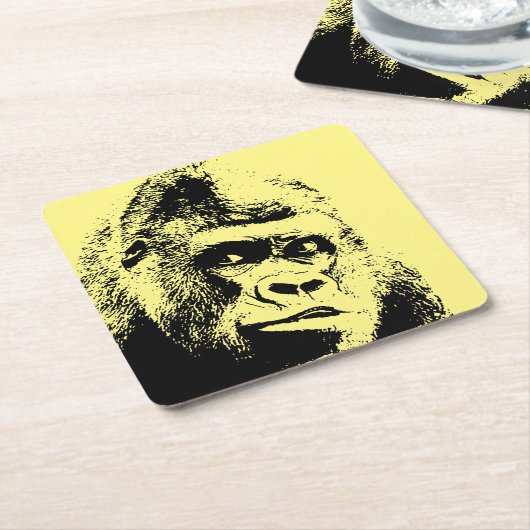 Pop Art Gorilla Kartonnen Onderzetters (Schuin)