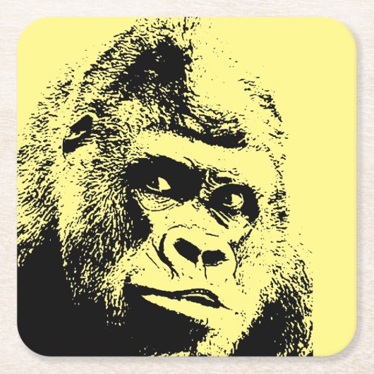 Pop Art Gorilla Kartonnen Onderzetters (Voorkant)