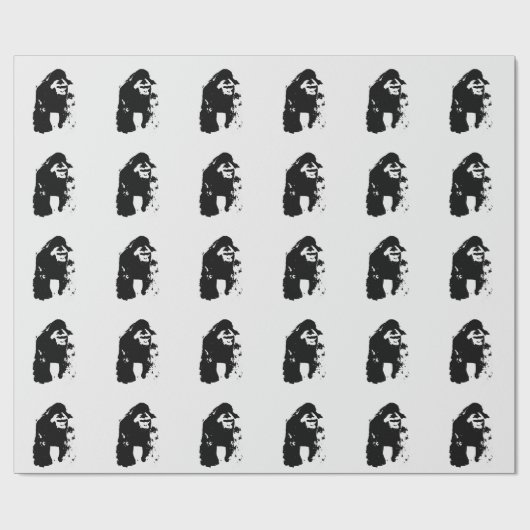 Pop Art Gorilla Kerst inpakpapier (Vlak)