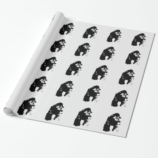 Pop Art Gorilla Kerst inpakpapier (Uitgerold)