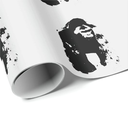 Pop Art Gorilla Kerst inpakpapier (Rol Hoek)