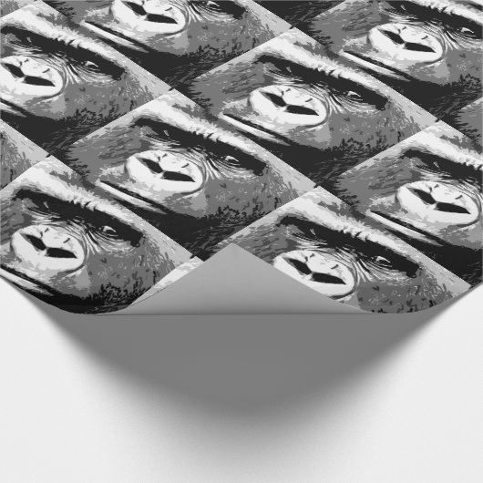Pop Art Gorilla Kerst inpakpapier (Hoek)