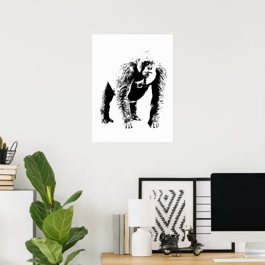 Pop Art Gorilla Poster Print (Thuiskantoor)