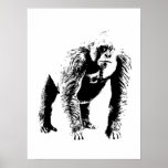 Pop Art Gorilla Poster Print<br><div class="desc">Digital Computer Animal Art - College Pop Art - Wild Animal Computer Afbeeldingen</div>