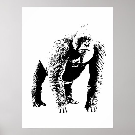 Pop Art Gorilla Poster Print (Voorkant)