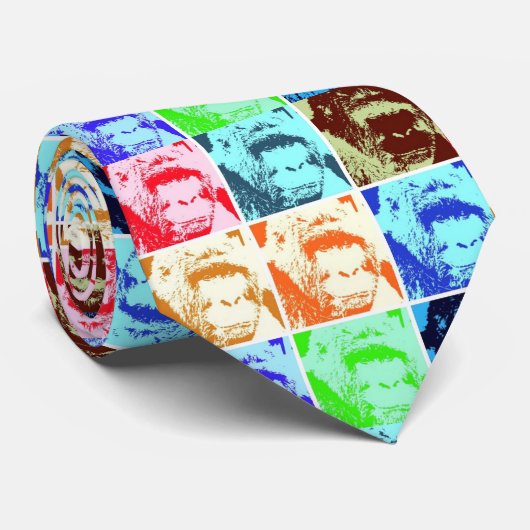 Pop Art Gorilla Stropdas (Opgerold)
