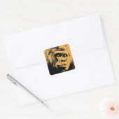 Pop Art Gorilla Vierkante Sticker (Envelop)