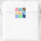 Pop Art Gorilla Vierkante Sticker (Tas)