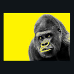 Pop Art Gorilla Yellow Grey Poster<br><div class="desc">Digital Computer Animal Art - College Pop Art - Wild Animal Computer Afbeeldingen</div>