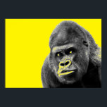 Pop Art Gorilla Yellow Grey Poster<br><div class="desc">Digital Computer Animal Art - College Pop Art - Wild Animal Computer Afbeeldingen</div>