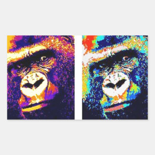 Pop Art Gorillas Rechthoekige Sticker