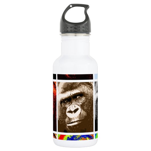 Pop Art Gorillas Waterfles (Voorkant)