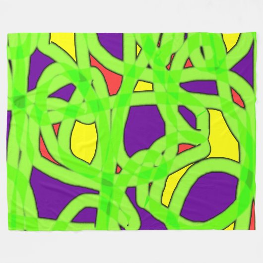 Pop Art Graffiti Fleece Deken (Voorkant (Horizontaal))