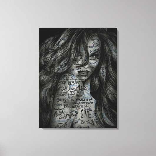 Pop Art Graffiti Girl Canvas Afdruk (Voorkant)