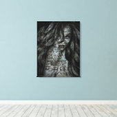 Pop Art Graffiti Girl Canvas Afdruk (Insitu (Houten vloer))
