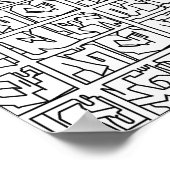 Pop Art Graffiti Grid Decoupage Template Line Art Poster (Hoek)