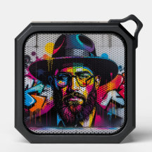 Pop art graffiti mobiele luidspreker van een joods