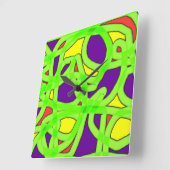 Pop Art Graffiti Vierkante Klok (Hoek)